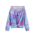 thumbnail image 7 of Arshiner Girl's 2 Piece Outfits Tie-dye Twist Front Pullover Hooded Sweatshirt and Sweatpants Clothing Set, 7 of 7