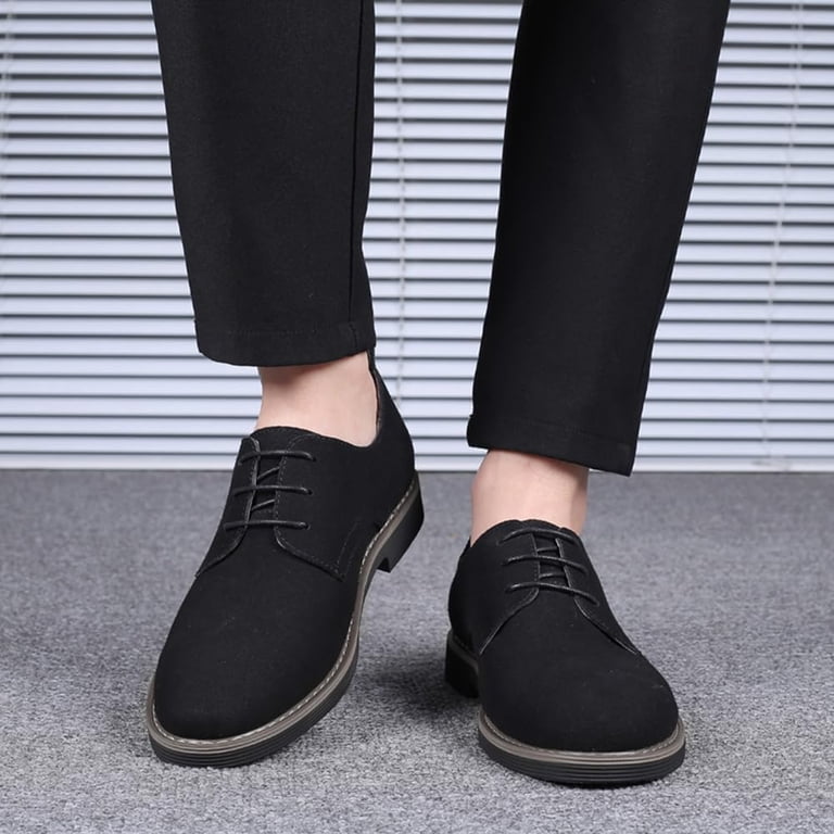 Black Nubuck Oxford Shoes - Lace Up Business Casual BRUNO MARC Mens Oxford Shoes Lace Up Business Casual Suede  main image 2