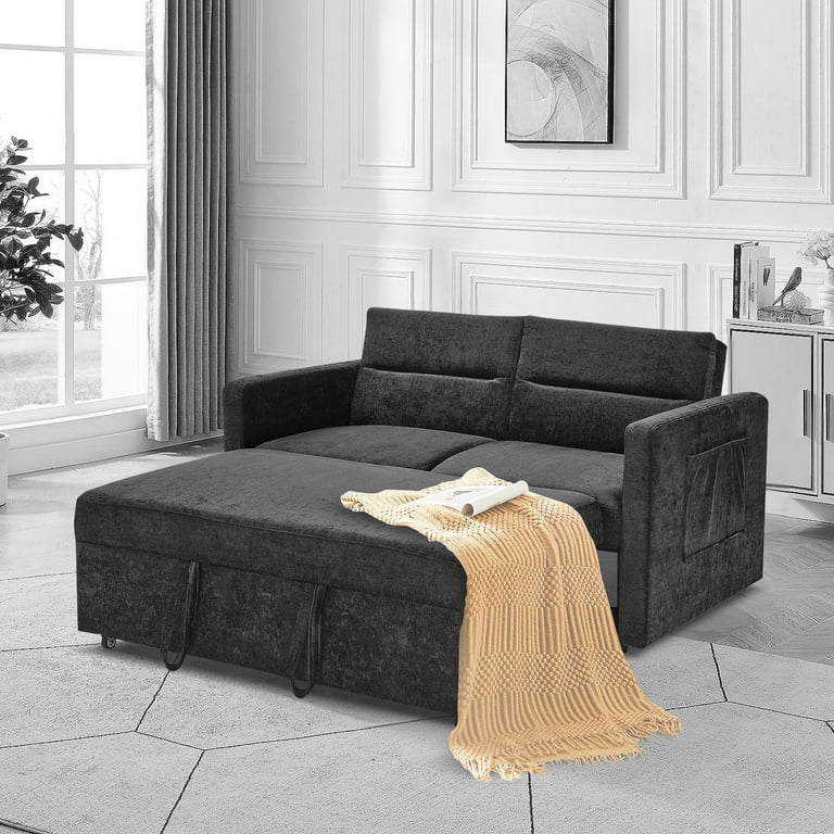 Amazon.com: Plush Velvet Two-Seater Pull-Out Sofa Bed with
