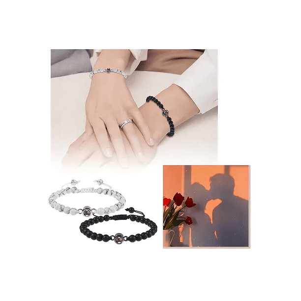 Pulsera De Pareja,regalo De Pareja De Pulsera De Proyección De 100 Idiomas,pulsera Para Hombre Mujer Xtellar blanco