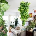thumbnail image 2 of Artificial Hanging Plants Fake Bamboo Leaves Plants Fake Hanging Plants for Patio Porch Outdoor Plants Decor (2 Pcs), 2 of 5