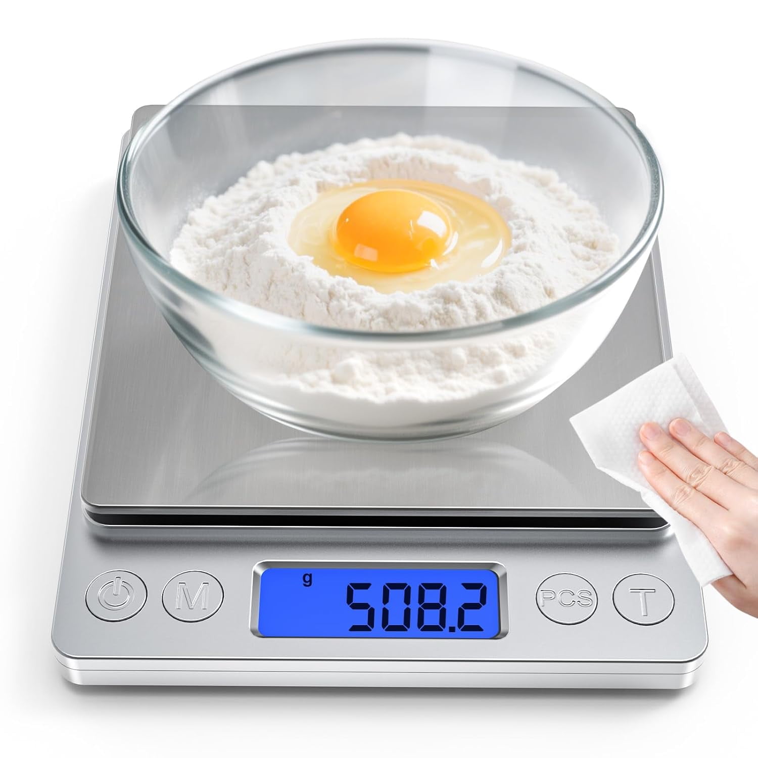 Cterwk 1000g/0.1g LCD Display Pocket Scale Digital Kitchen Scale Gram Scales Weight Food Coffee Scale for Cooking, Baking, Battery Powerd(Battery Not Included)