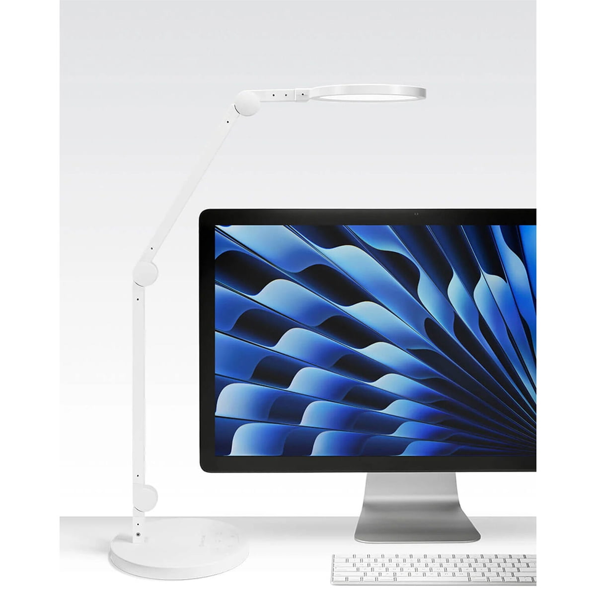 Lume Cube Edge Light 2.0 Bi-Color LED Desk Lamp with Electronic Base, White