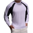 thumbnail image 2 of pstuiky camisa de manga larga para hombre, Camiseta de ejercicio Splice Colorr para hombre, ajustada, de alta resiliencia, con cuello redondo y manga larga camisetas de hombre l, 2 of 5