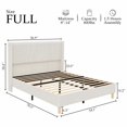 thumbnail image 3 of Kojooin Full Size Bed Frame, Corduroy Upholstered Platform with Vertical Channel Tufted Wingback Headboard, Strong Wooden Slats, No Box Spring Needed & Simple Assembly, 3 of 8