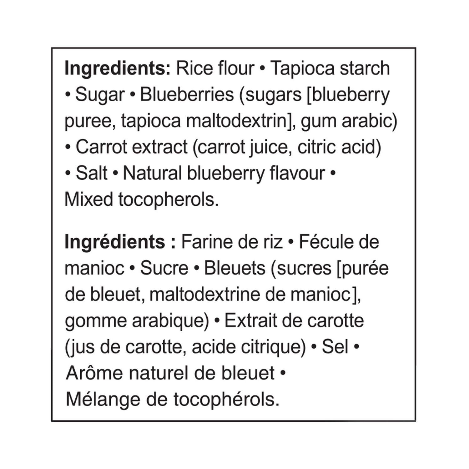 Biscottes de riz saveur bleuet Le choix des parents