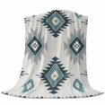 thumbnail image 6 of Turquoise Aztec Blanket Soft Cozy Warm Throw Blanket for Couch, Plush Fuzzy Flannel Fleece Blankets for Sofa, Bohemian Southwest Neutral Aesthetic Bed Blankets Lightweight Gifts for Women, 40"x50", 6 of 9