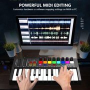 Ataucjin 25 Key MIDI Keyboard Controller with DAW Integration, USB MIDI Keyboard Controller with 8 Drum Pads, 8 Knobs & OLED Display, Compact, Perfect for Music Production