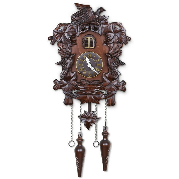 Kendal Cuckoo Clock Large Vintage Wall Clock Handcrafted Wood Cuckoo Clock House Home Decor with Singing Bird & A Family of Birds Decoration MX224