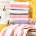 thumbnail image 4 of Face Towels Clearance! Towel Striped Pattern Skin Kindly Water Absorption Reusable Thicken Washing Soft Cloth Kids Adults Bathing Coral Fleece Towel Shower Accessories A Towel, 4 of 5