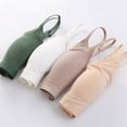 thumbnail image 4 of Womens Adjustable Spaghetti Strap Bras Scoop Neck No Underwire Seamless Yoga Workout Comfort Solid Color Sports Bra, 4 of 9