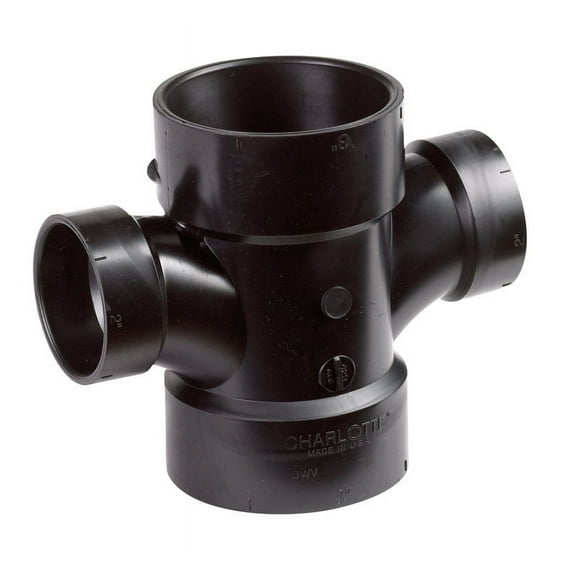 Charlotte Pipe 3 in. Hub x 3 in. Dia. Hub ABS Sanitary Tee