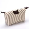 thumbnail image 2 of Femmes Rayé Voyage Sac à Maquillage Sac à Main Sac à Main à Fermeture Éclair Femme, 2 of 6
