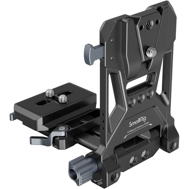 SmallRig V-Mount Battery Plate, V Lock Battery Mounting Plate with Double Quick Release Plate for Arca-Swiss, L-Shape Compact & Foldable V Mount Battery Plate for DSLR Camera, Gimbals & Tripod - 4064B