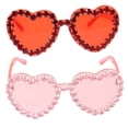 thumbnail image 5 of MLINS  2 Pcs Red Heart Sunglasses Rimless Kids Girl Oversized Woman, 5 of 8