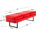 thumbnail image 7 of OmySalon PU Leather Waiting Room Bench, Black/Red/White, 7 of 7