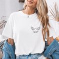thumbnail image 4 of Jollimate En La Memoria Nadie Muere T-Shirt, Spanish Memorial Angel Wing Graphic Tee, Women's Shirt, 4 of 6
