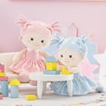 thumbnail image 6 of First Baby Doll Plush Rag Doll Sleeping Cuddle Buddy Doll Soft Baby Doll for Girls Wear Star Blue Sleeveless dress 13", 6 of 10