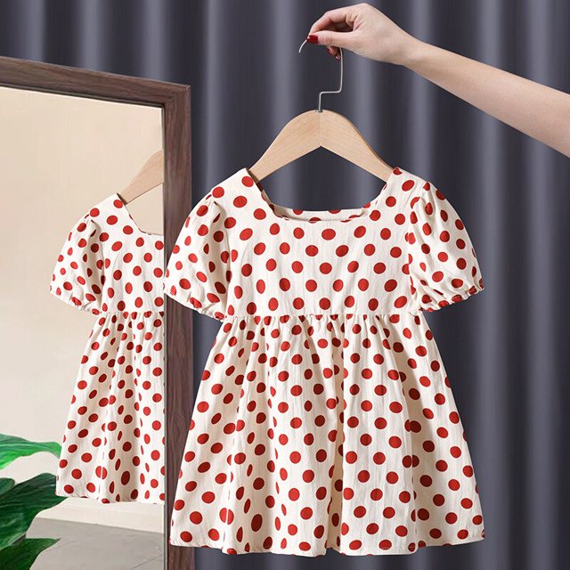 Ropa de verano para niñas pequeñas, vestido de manga voladora para recién nacidos, vestidos infantiles de algodón, vestido de Minnie + diadema, vestidos para niñas pequeñas Tan Jianjun unisex