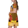 thumbnail image 4 of Lsque Sml Jeffy Print Women's Casual Dress T-Shirt Summer Short Sleeve Scoop Neck Swing Dresses, 4 of 7