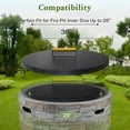 thumbnail image 3 of 30” firepit lid Round for Inside up to 28” Gas fire Pit lid for Outdoor Fireplace Cover Lid - Steel fire Pit Metal Cover with Wooden Handle & Powder Coated Snuffer Lid for Round Patio Fire Pit Ring, 3 of 7