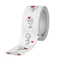 lanema Valentine's Day Heart Stick Figure Stickers Decorative Stickers Labels for Anniversaries Wedding (500Pcs/Roll) Gifts