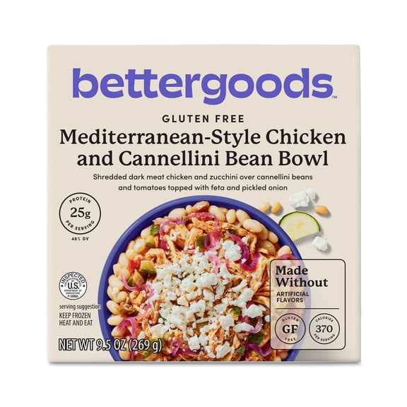 bettergoods Gluten Free Mediterranean-Style Chicken and Cannellini Bean Bowl, 9.5 oz