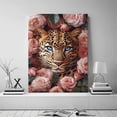 thumbnail image 2 of Mudket Framed Ready to Hang Pink Leopard Canvas Wall Art, Rose Floral Cheetah Print Room Decor, Animal Wall Art for Bedroom Living Room Bathroom Home Decor Romantic House Decor - 36"L x 24"W, 2 of 10