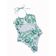 thumbnail image 1 of Lovito Boho Tropical Backless Lace Up Tropical Bikini Sets, 1 of 5