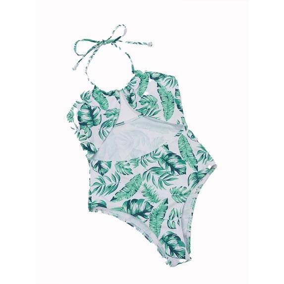 Lovito Boho Tropical Backless Lace Up Tropical Bikini Sets