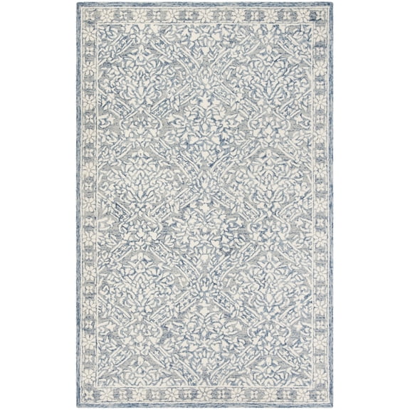 Safavieh Micro-Loop Carmella Oriental Wool Area Rug, Blue/Ivory, 8' x 10'
