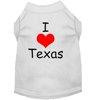 Pet Dog Cat Shirt Screen Printed, "I Love Texas"