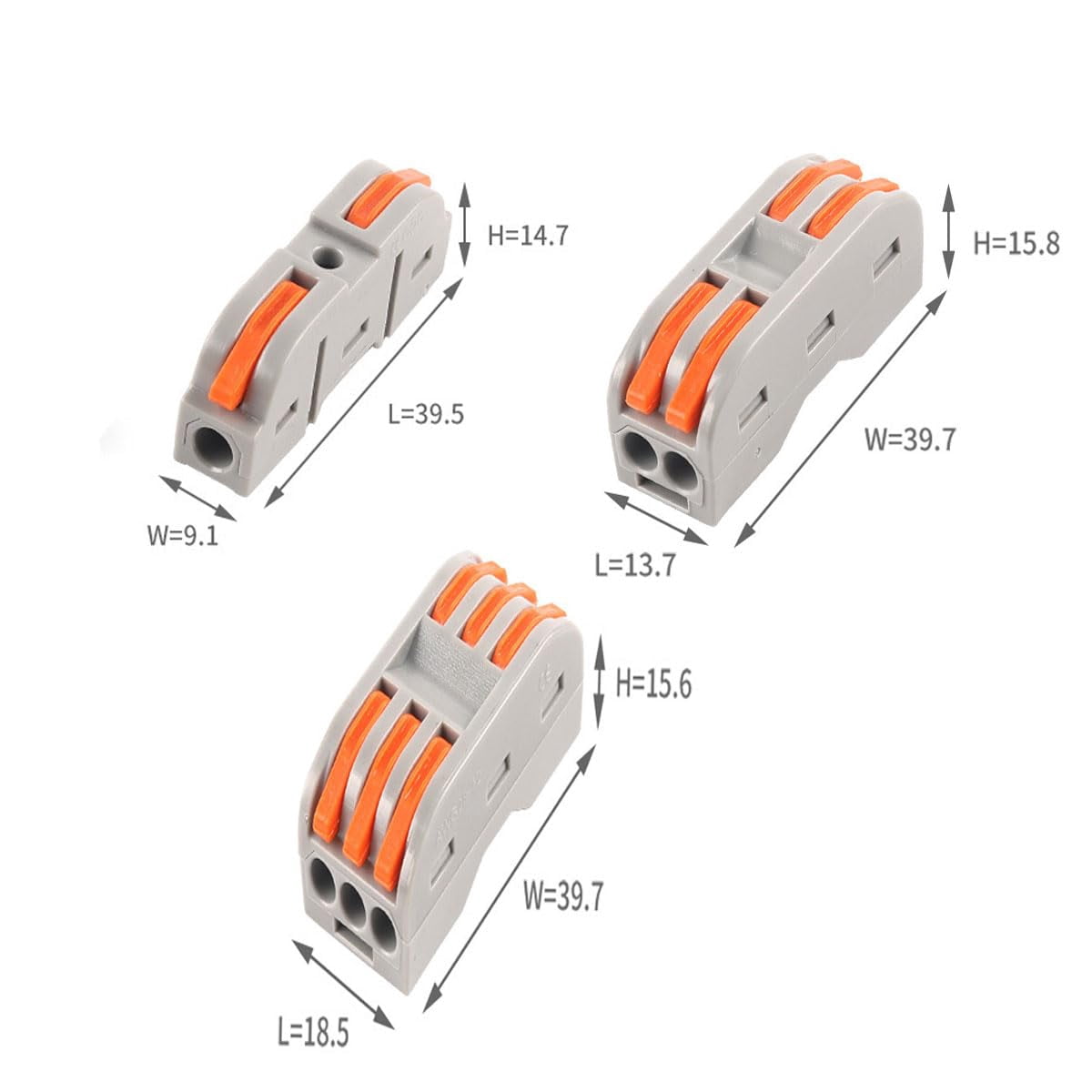Universal Quick Lever Electrical Wire Connectors,28-12 Awg Mini Quick Connectors Push-in,1 in 1 Out Electrical Wire Butt Splice Inline Terminals,Household Electrical Connectors Flame Retardant (#C)