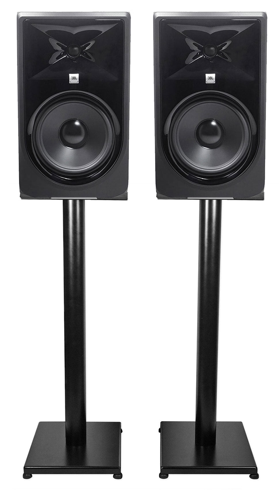 Volgen Verpersoonlijking Trots Pair JBL 308P MkII 8" Powered Studio Monitor Monitoring Speakers+29" Stands  - Walmart.com