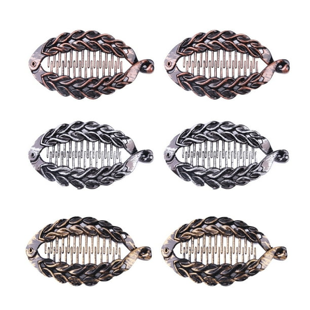 GOOHOCHY 6 pinzas grandes de resina con forma de plátano para el pelo, accesorios para el cabello para mujeres y niñas.