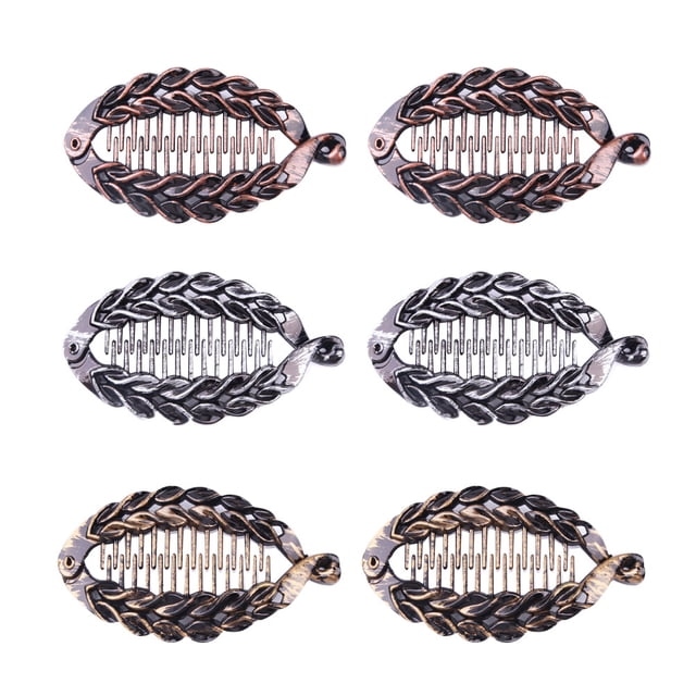 GOOHOCHY 6 pinzas grandes de resina con forma de plátano para el pelo, accesorios para el cabello para mujeres y niñas.