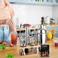 thumbnail image 2 of Hyasfey 10Pcs Bartending Tools Set Stainless Steel Cocktail Shaker Kit Mixology Drink Mixer Mixing Glass Measuring Jigger Strainer Muddler Bamboo Rack Bar Accessories for Home Professional Bartenders, 2 of 8