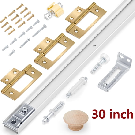 Bifold Door Hardware Kit, 30"Bifold Closet Door Track Kit Bifold Closet Door Hardware Kit Folding Door Hardware Repair Replacement Tool Kit