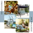 thumbnail image 6 of Outdoor Swing Cushions, Waterproof Thicken Porch Swing Cushions with Ties, 2-3 Seater Patio Swing Replacement Cushion for Backyard, Lawn and Garden（Summer-40*40in）, 6 of 6