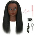 thumbnail image 1 of EVATEC Cabeza de Maniquí de Cabello Real Humano con Soporte de Abrazadera de Mesa para Práctica de Peluquería Maniquí de Estilo de Trenzado Cosmetología Muñeca Cabeza de Entrenamiento Rizado Corte U, 1 of 5