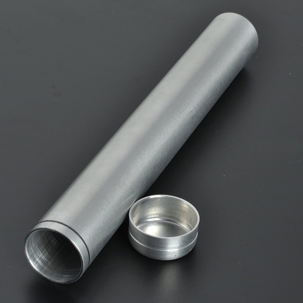 2pcs Cigar Tube Classic Aluminium Humidor Zigarrenetui Portable Storage Silber