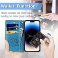 thumbnail image 3 of for iPhone 14 Pro PU Leather Flip Wallet Case, Cat Dog Cartoon Cute Style with ID Card Holder Phone Cover Case for Apple iPhone 14 Pro MG Blue, 3 of 12