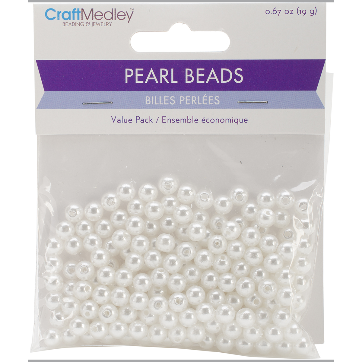 Pearl Beads Value Pack 6mm White 185/Pkg