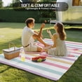 thumbnail image 4 of Easter Outdoor Rug for Patio/Deck/Porch, Non-Slip Large Area Rug 3 x 5 Ft, Spring Cute Pink Bow Rabbit Ear Colorful Stripes Indoor Outdoor Rugs Washable Area Rugs, Camping Rug Carpet Runner, 4 of 8