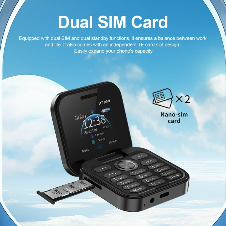 i17 Mini Flip Mobile Phone 2G GSM 1.77
