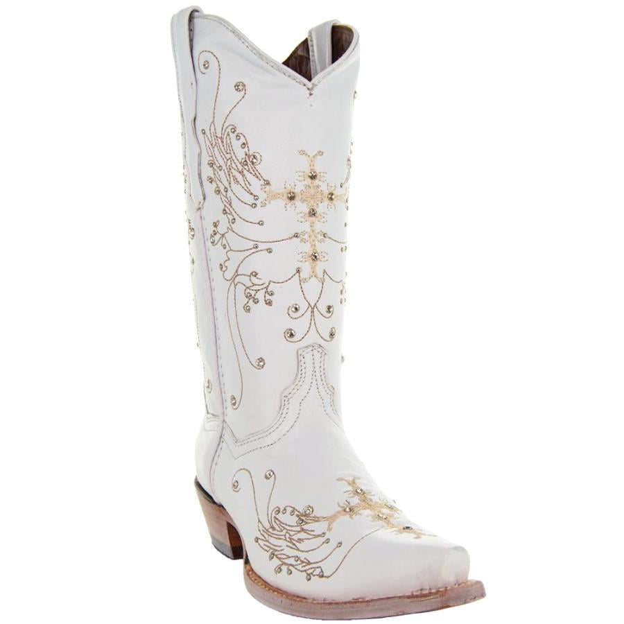 White Rhinestone Cowgirl Boots (Wedding 