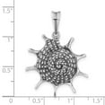 thumbnail image 2 of 925 Sterling Silver Solid Oxidized and Polished Seashell Pendant Necklace 38.3x27.5mm Wide Pendant for Women, 2 of 2