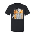 thumbnail image 2 of Wild Bobby Pumpkin Spice Latte Skeleton Orange Black and White Halloween Men Tee, Black, Small, 2 of 6