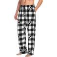 thumbnail image 2 of Daiia Anchor Black Tartan Plaid Men's Sleep Pant with Pockets and Drawstring,Pajama Pants-Medium, 2 of 9