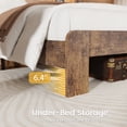 thumbnail image 5 of King Bed Frame, King Size Bed Frame with Storage Headboard, Farmhouse Platform Bed Frame with Charging Station and LED Lights, Sturdy Wooden Slats, No Mattress Required, No Noise，Brown, 5 of 8